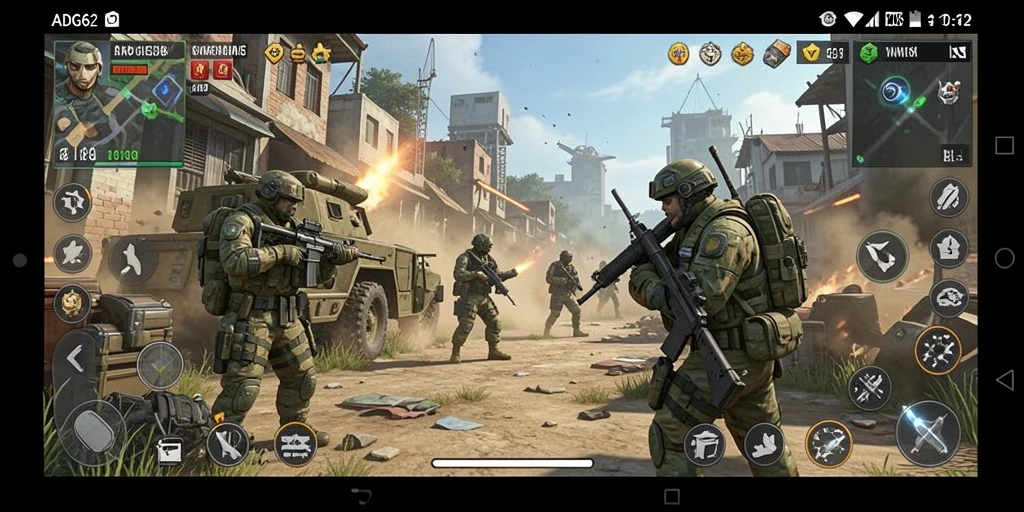 Tampilan dinamis gameplay strategi dalam ADG62 dengan pertempuran yang epik.