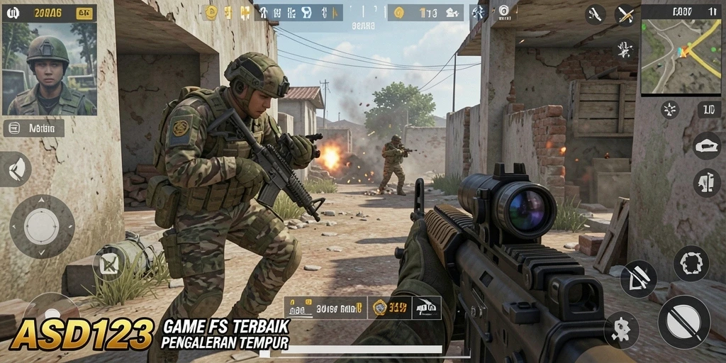 Tampilan gameplay menakjubkan dari ASD123 dalam aksi FPS.