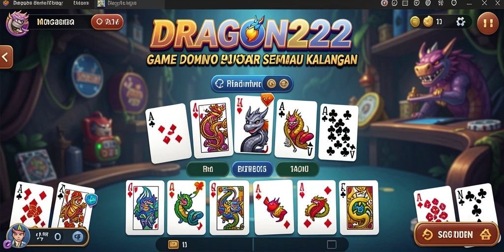 Screenshot DRAGON222 menampilkan gameplay seru dari permainan Domino.
