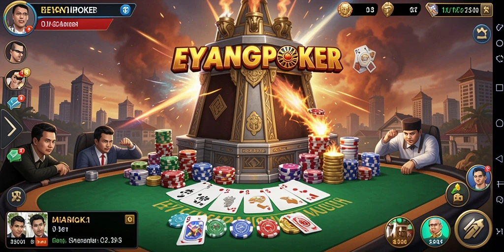 Tampilan gameplay seru dan menegangkan di EYANGPOKER.