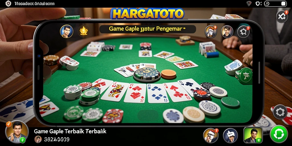 Tampilan gameplay HARGATOTO yang seru dan menarik saat bermain gaple.