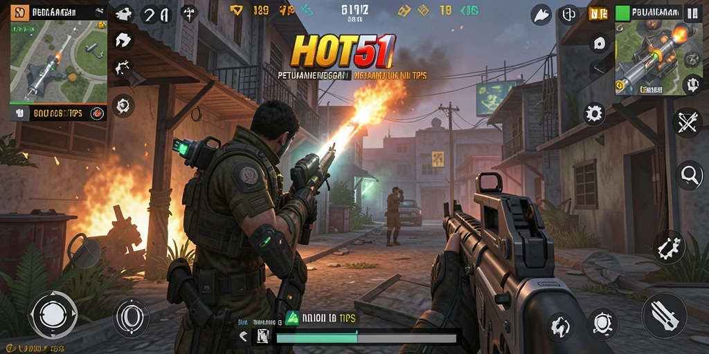 Tangkapan layar HOT51 menunjukkan aksi pertempuran mendebarkan dalam game TPS.