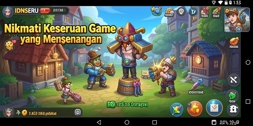 Tampilan gameplay menarik dari IDNSERU yang penuh warna.