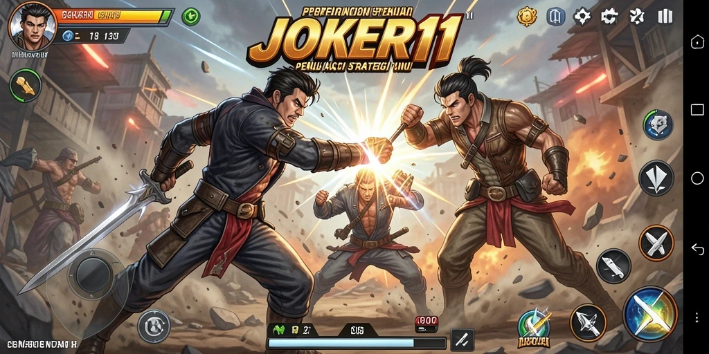 Tampilan gameplay JOKER11 yang intens dan mendebarkan dalam pertarungan Fighting.