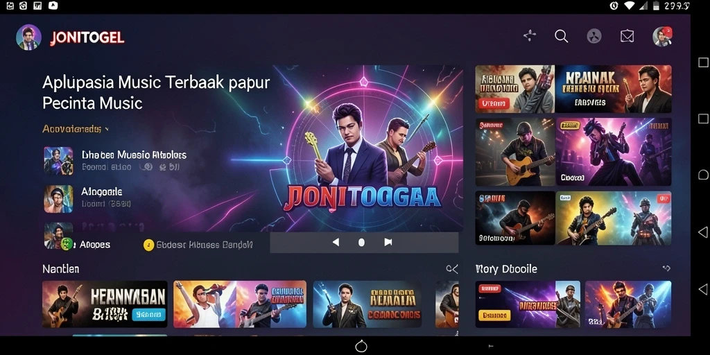 Tampilan antarmuka <strong>JONITOGEL</strong> saat memainkan lagu musik.