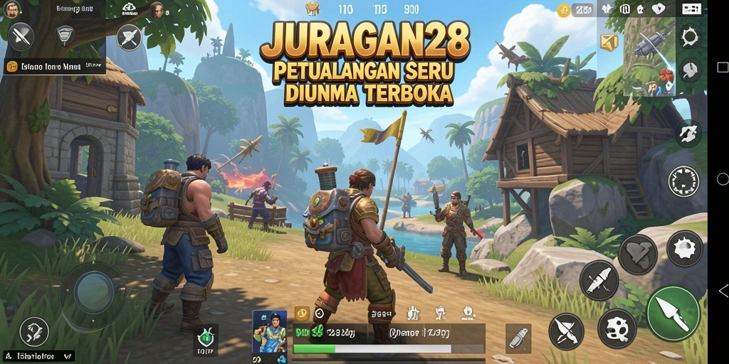 Screenshot gameplay JURAGAN28 menampilkan petualangan seru di dunia terbuka.