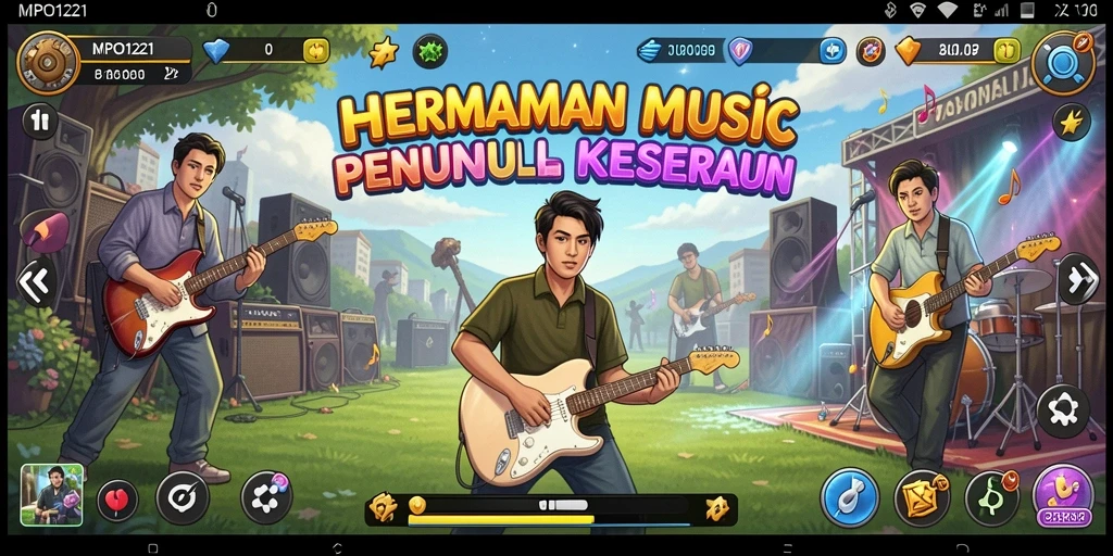 Tampilan gameplay seru di MPO1221 dengan aksi musik dinamis.