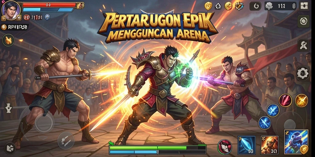 Tangkapan layar menampilkan pertarungan seru antar karakter dalam RPVIP8.