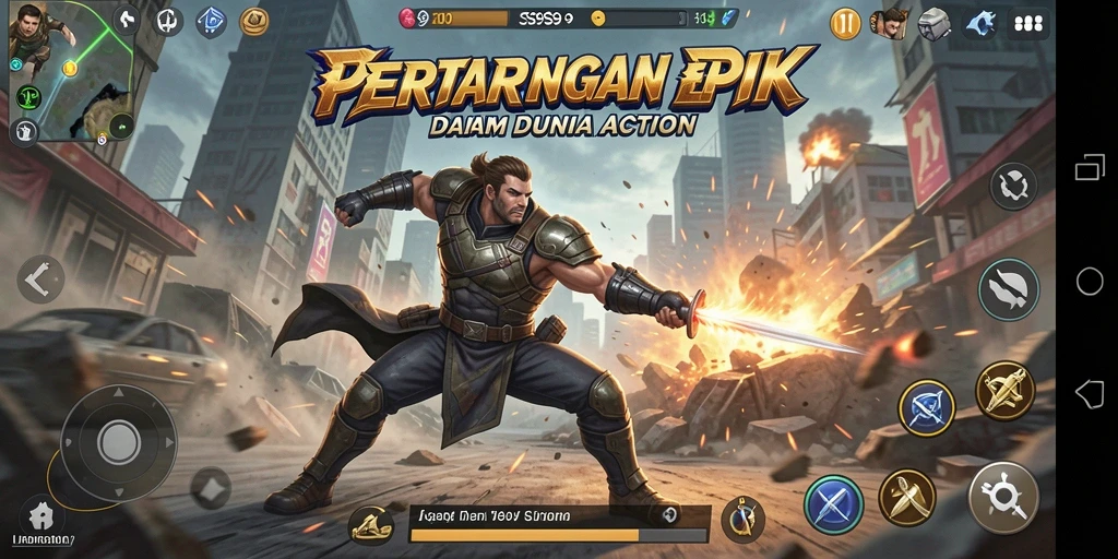 Tampilan gameplay mendebarkan di dunia S9S9 Action.