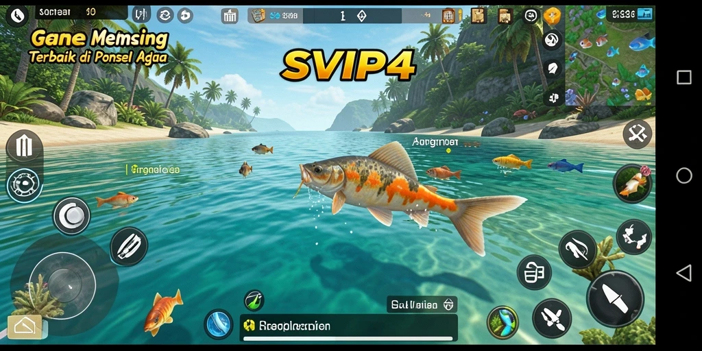 Tampilan gameplay menarik saat memancing di <strong>SVIP4</strong>.