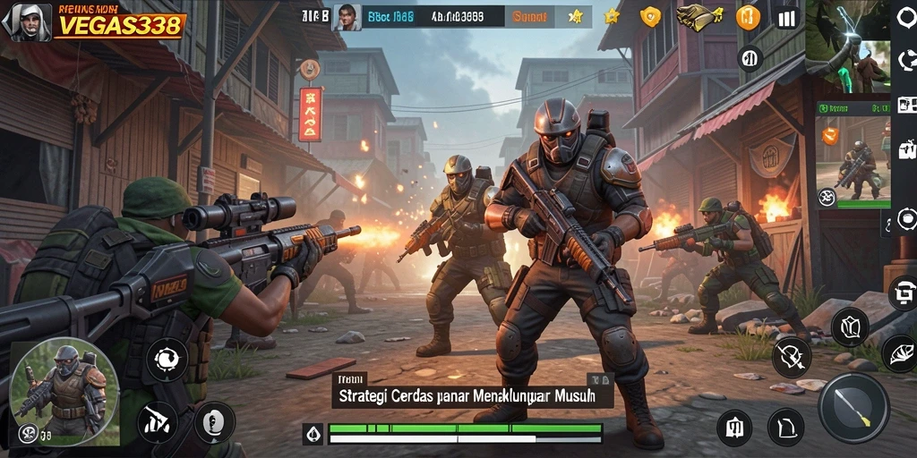Gambaran gameplay strategis di VEGAS338 dengan pertempuran intens.